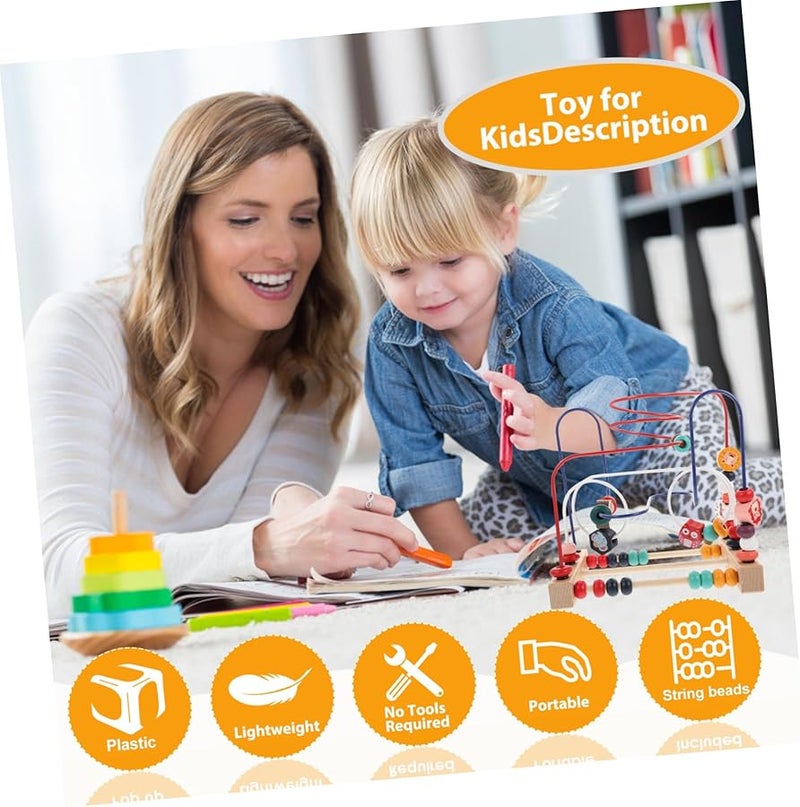 لعبة متاهة الخرز الخشبية للتعلم المبكر ومطابقة الألوان وتدريب التنسيق بين اليد والعين - Image 4